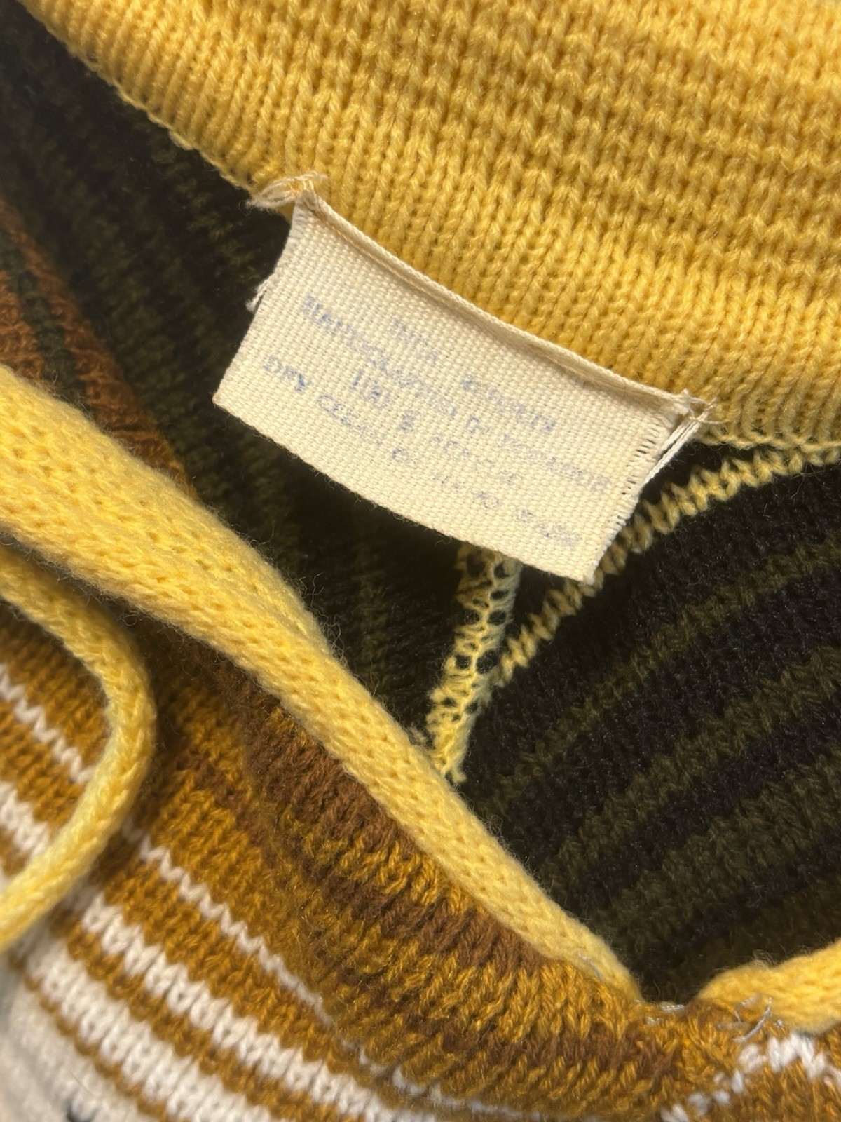 Vintage Inca Imports Fringe Poncho OSFA Handmade Ecuador Cloak Sweater Yellow