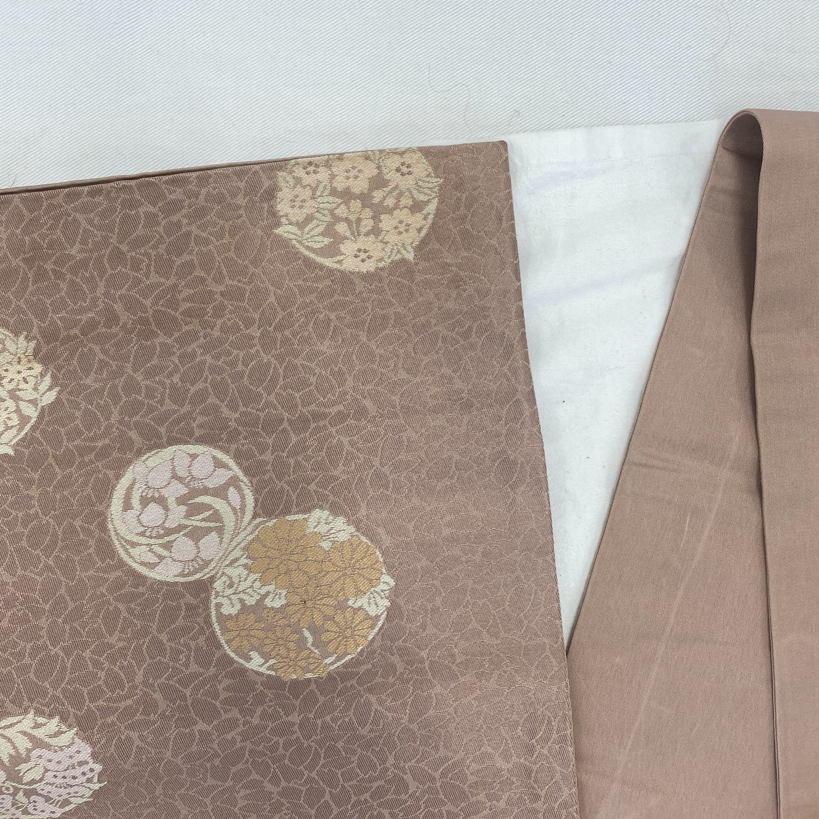 Japanese Vintage Kimono Fukuro Obi Silk Purpl Traditional Reversible 144 x 12 in