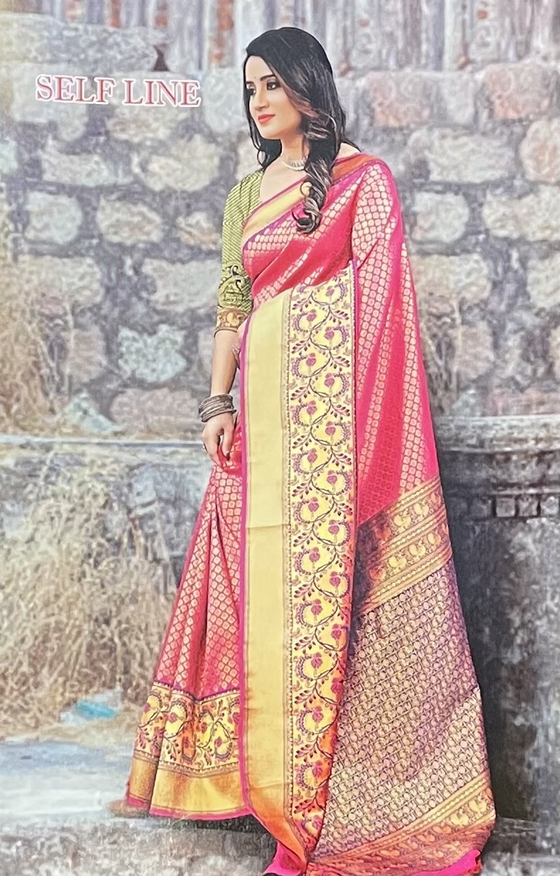 Art Silk Saree With Unstiched Blouse Piece