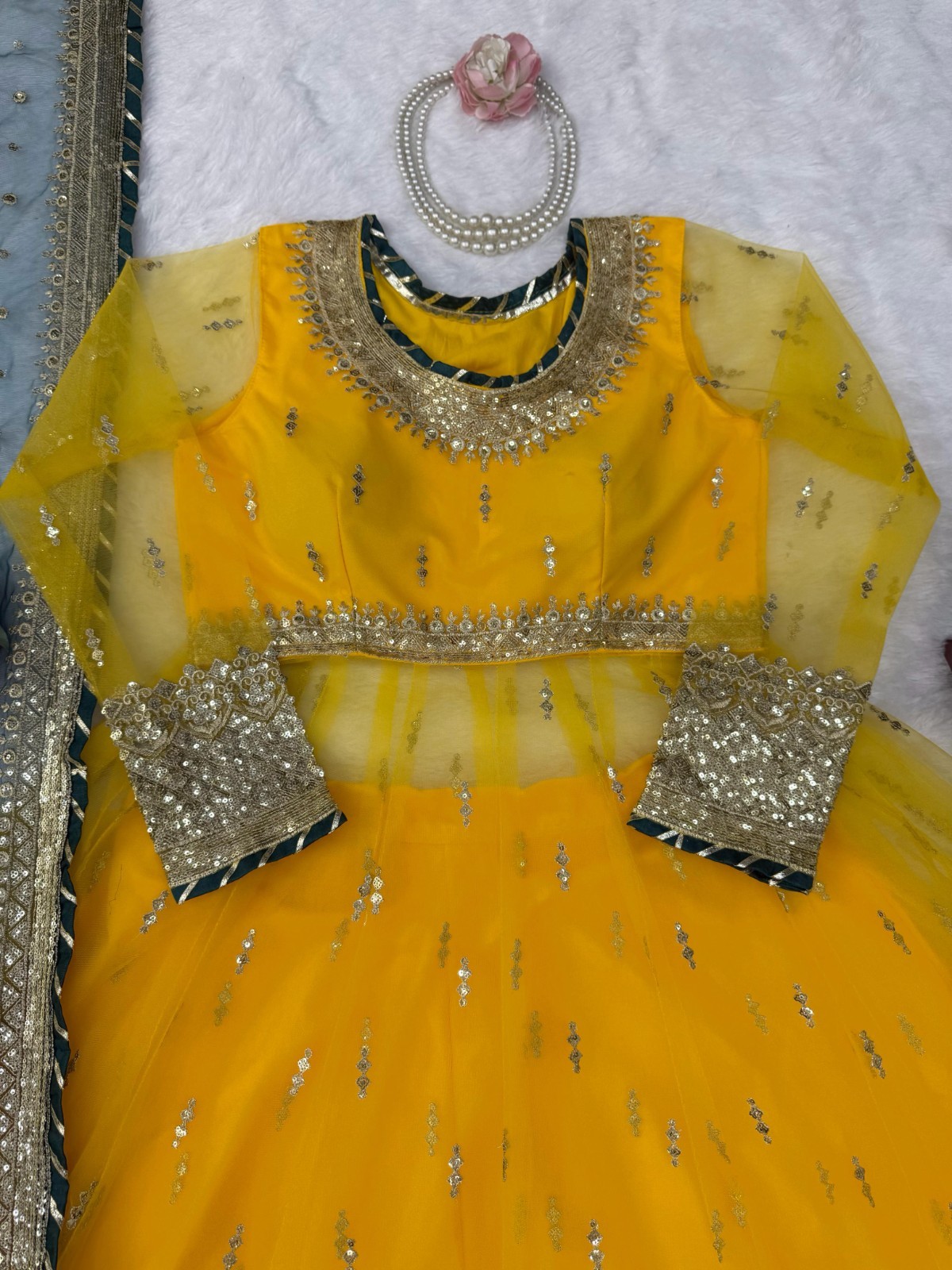 Presenting New Soft Net Yellow Top Lehenga With Dupatta For Festival Wear