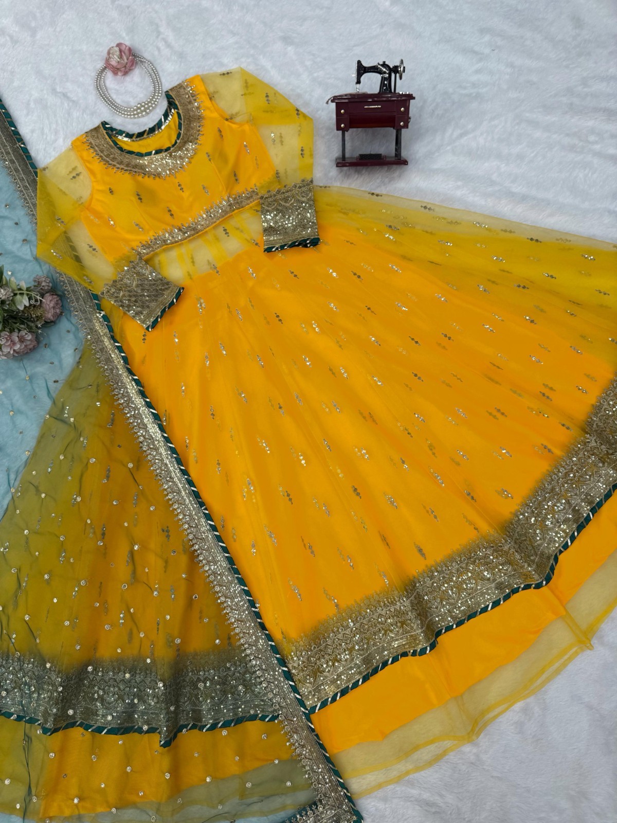 Presenting New Soft Net Yellow Top Lehenga With Dupatta For Festival Wear