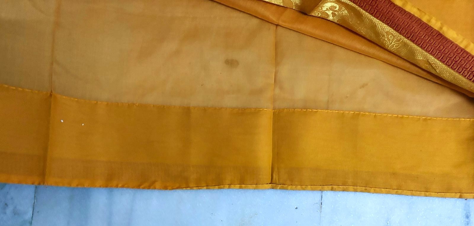 5YD Saree Indian Women Wrap Dress Orange Craft Fabric Sewing Sari Curtain Drape