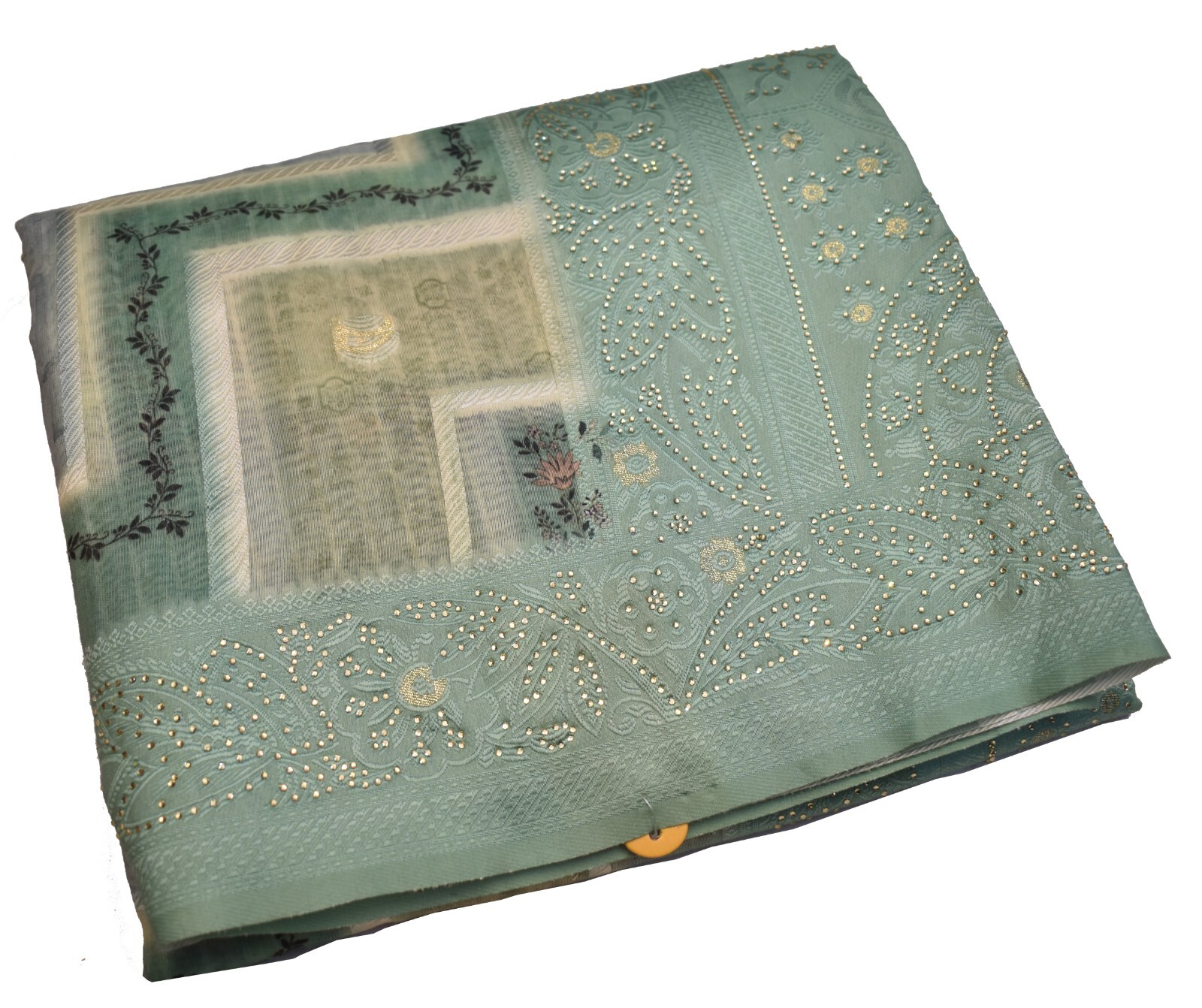 Women’s Indian Ethnic Wear Pure Cotton Stone Work Partywear Saree With Blouse