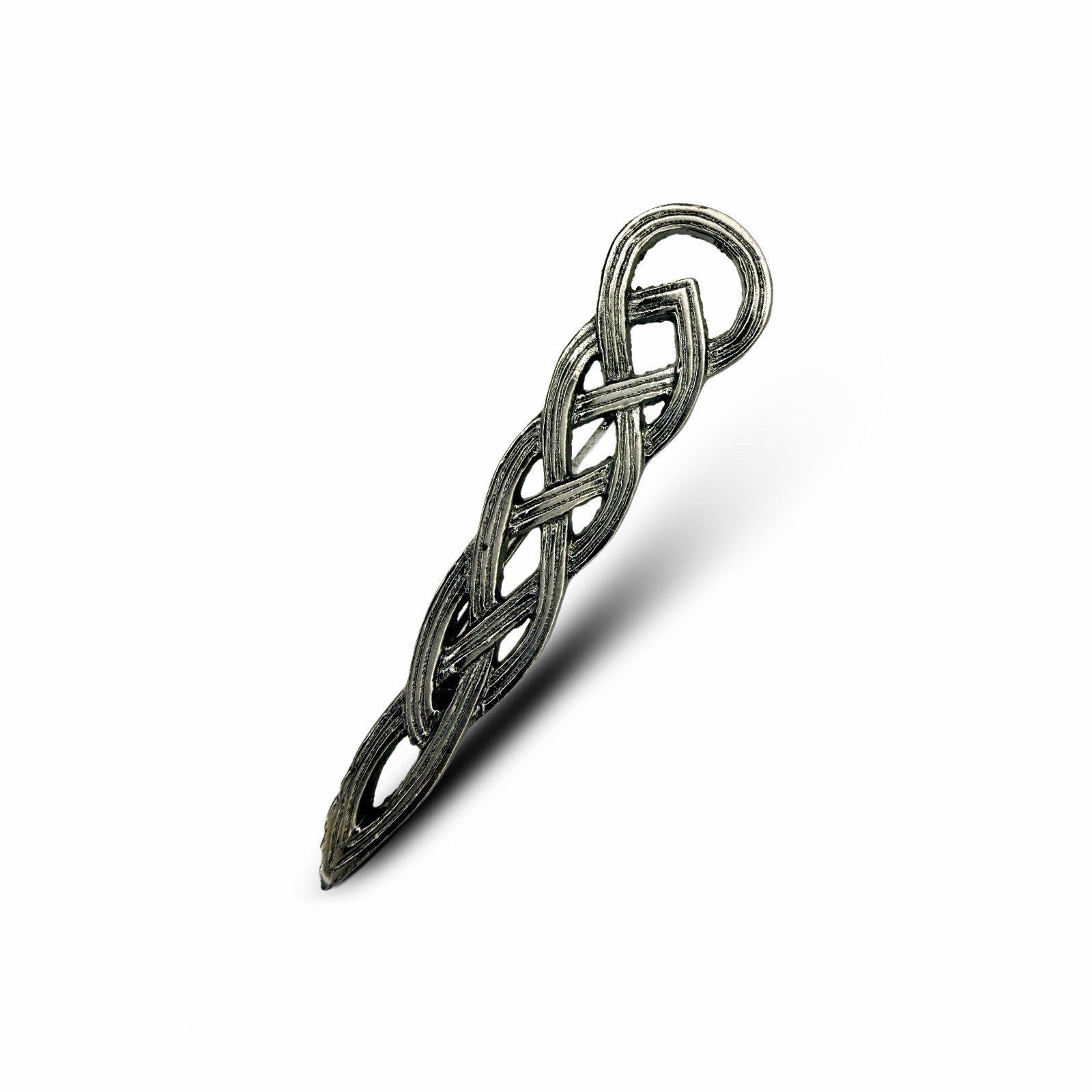 Scottish Thistle Interlocking 4” Nickel Antique Finish Kilt Pin