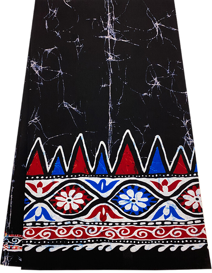 BATIK High Quality African Ankara Wax Print, 100% Cotton, Sell by 6 Yards- Black