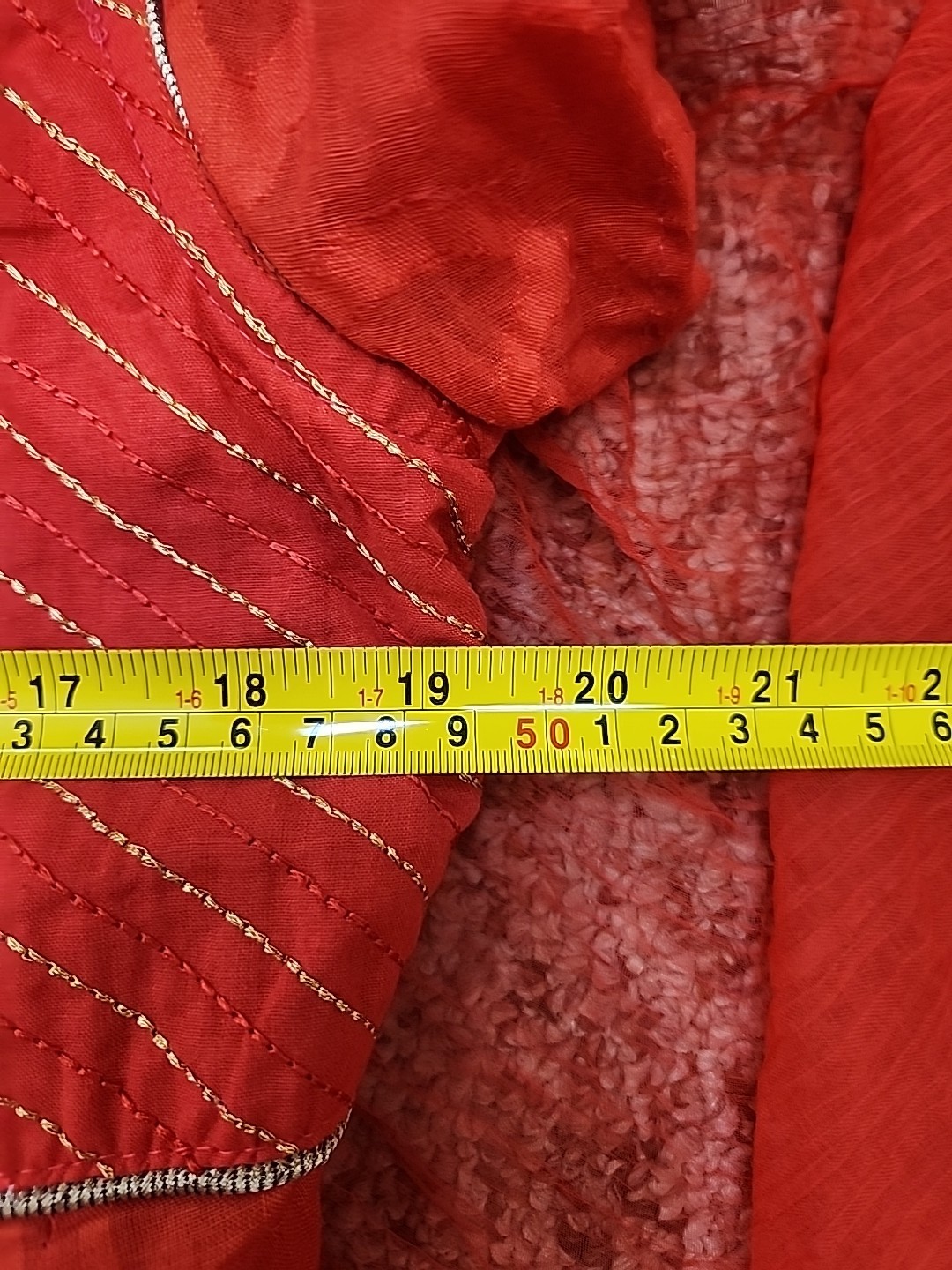 Bollywood Indian Anarkali Dress Red And Gold 2-piece Sz X-L