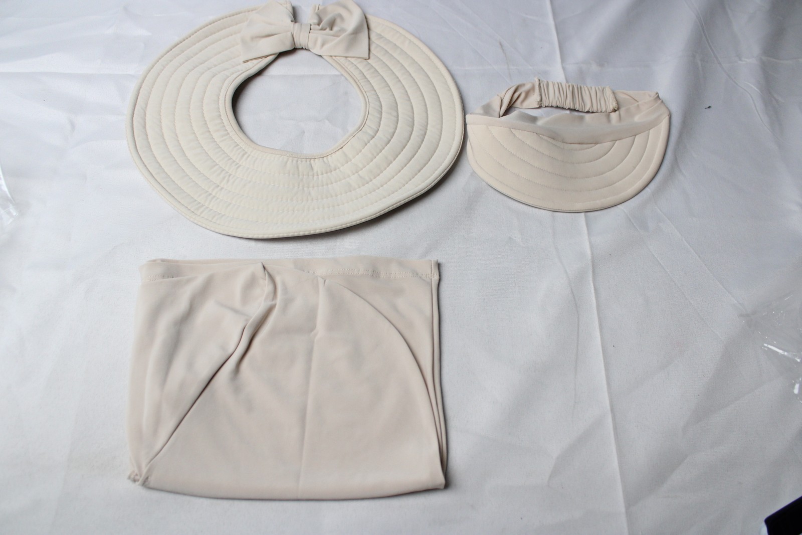 Aisha’s Design Women’s 3 Piece Removable Hijab Bonnet Visor Hat Set WR4 Beige OS