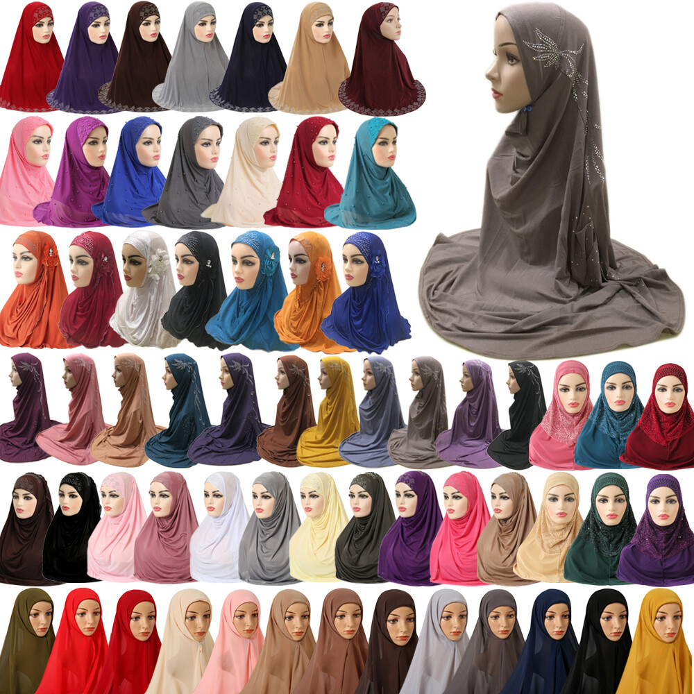 One Piece Amira HIjab Instant Scarf Women Muslim Head Wrap Turban Sahwl Wrap Cap