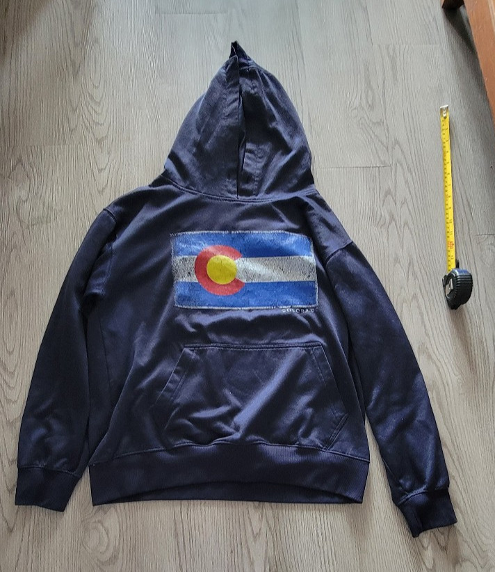 Gondal Sports Colorado Flag Hoodie Small S Navy Blue Pullover Made in Pakistan