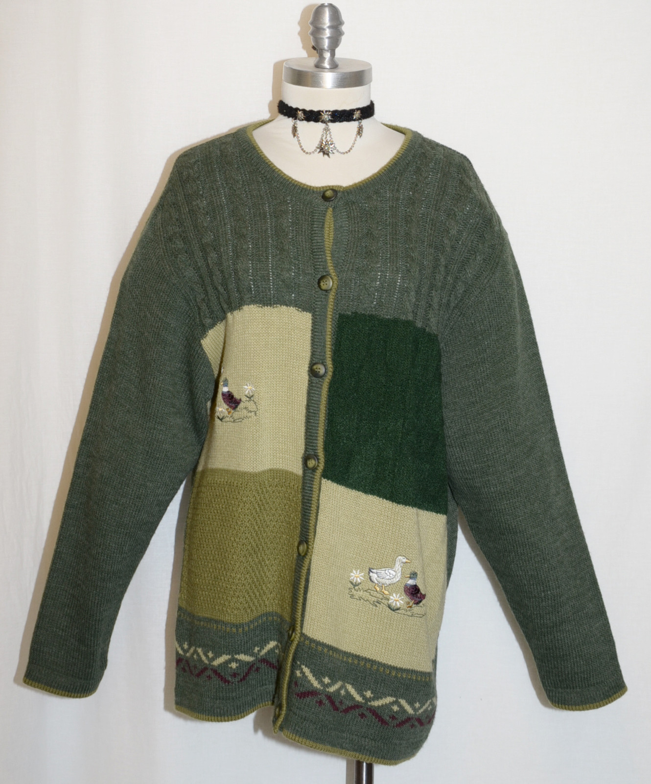 MADE In ITALY ~ GREEN WOOL Women Summer LIGHT WEIGHT Walk Jacket SWEATER 40 14 L