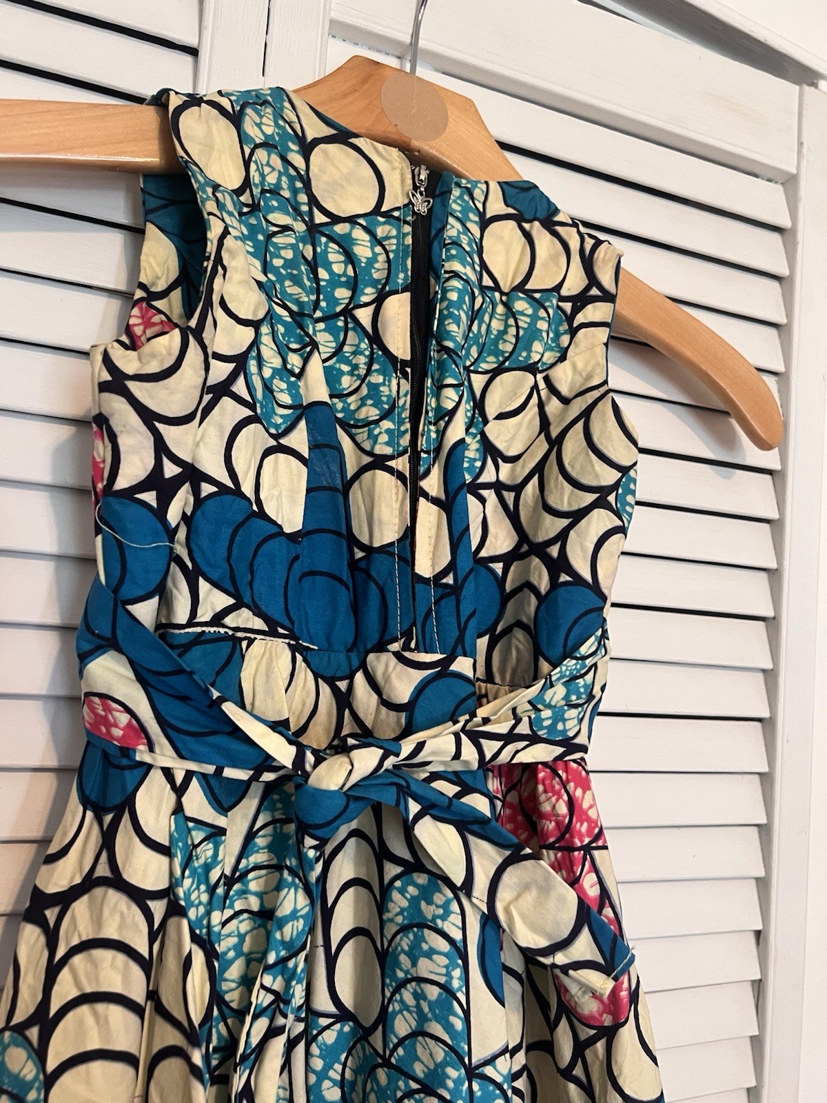 NIGERIAN AFRICAN Kid Girls Dress Size 6 Handmade Aline Sleeveless Knee Length