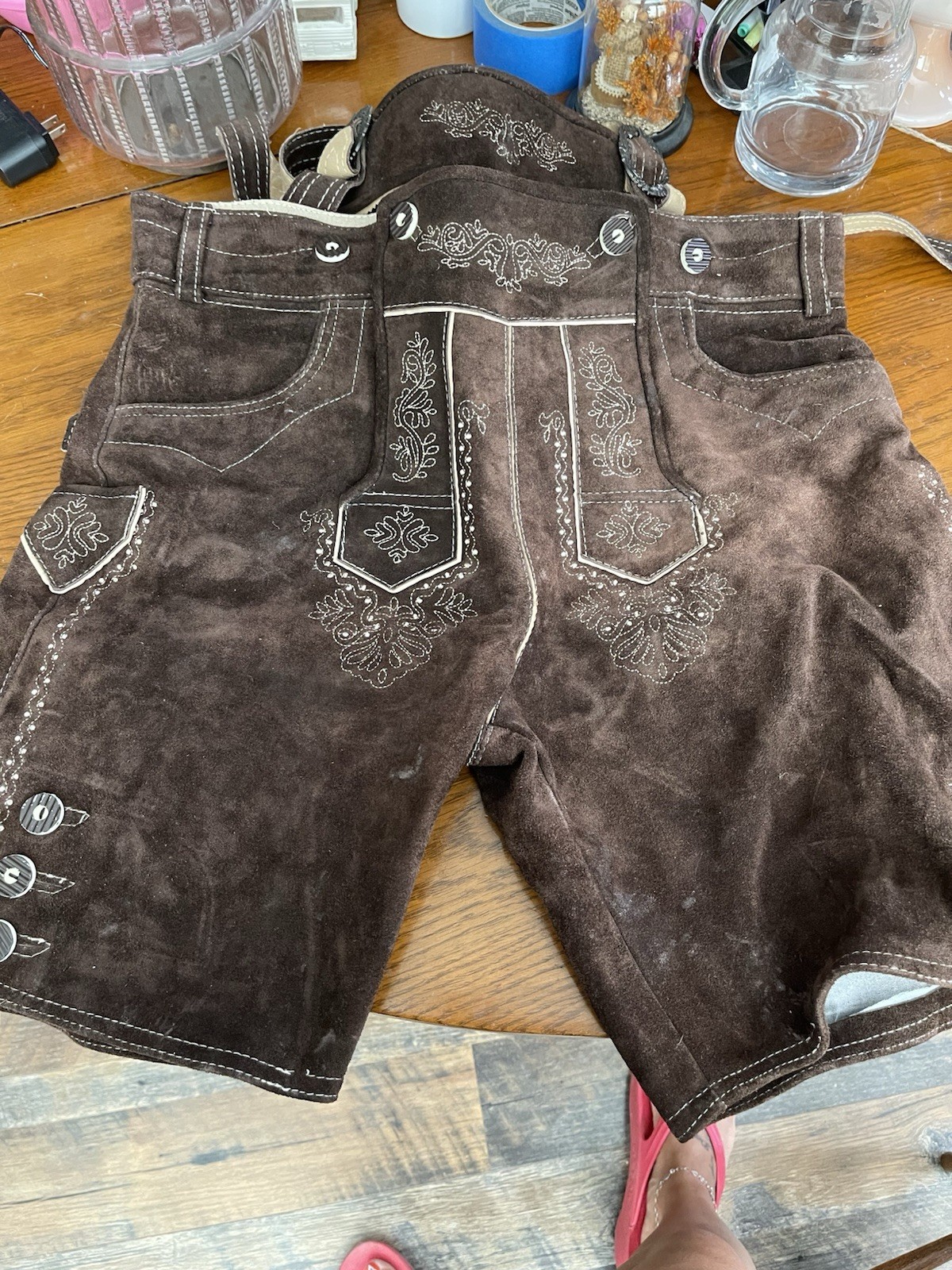BAVARIAN TRACHTEN MEN WEAR OKTOBERFEST SHORTS LEDERHOSEN SHORTS 52″ SIZE