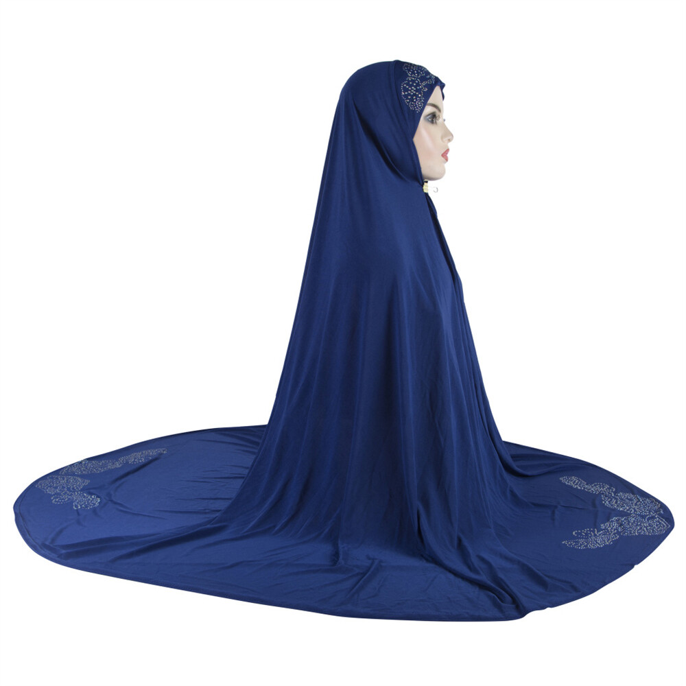 Muslim Women Full Cover Overhead Khimar Hat Hijab Islamic Prayer Wrap Headscarf