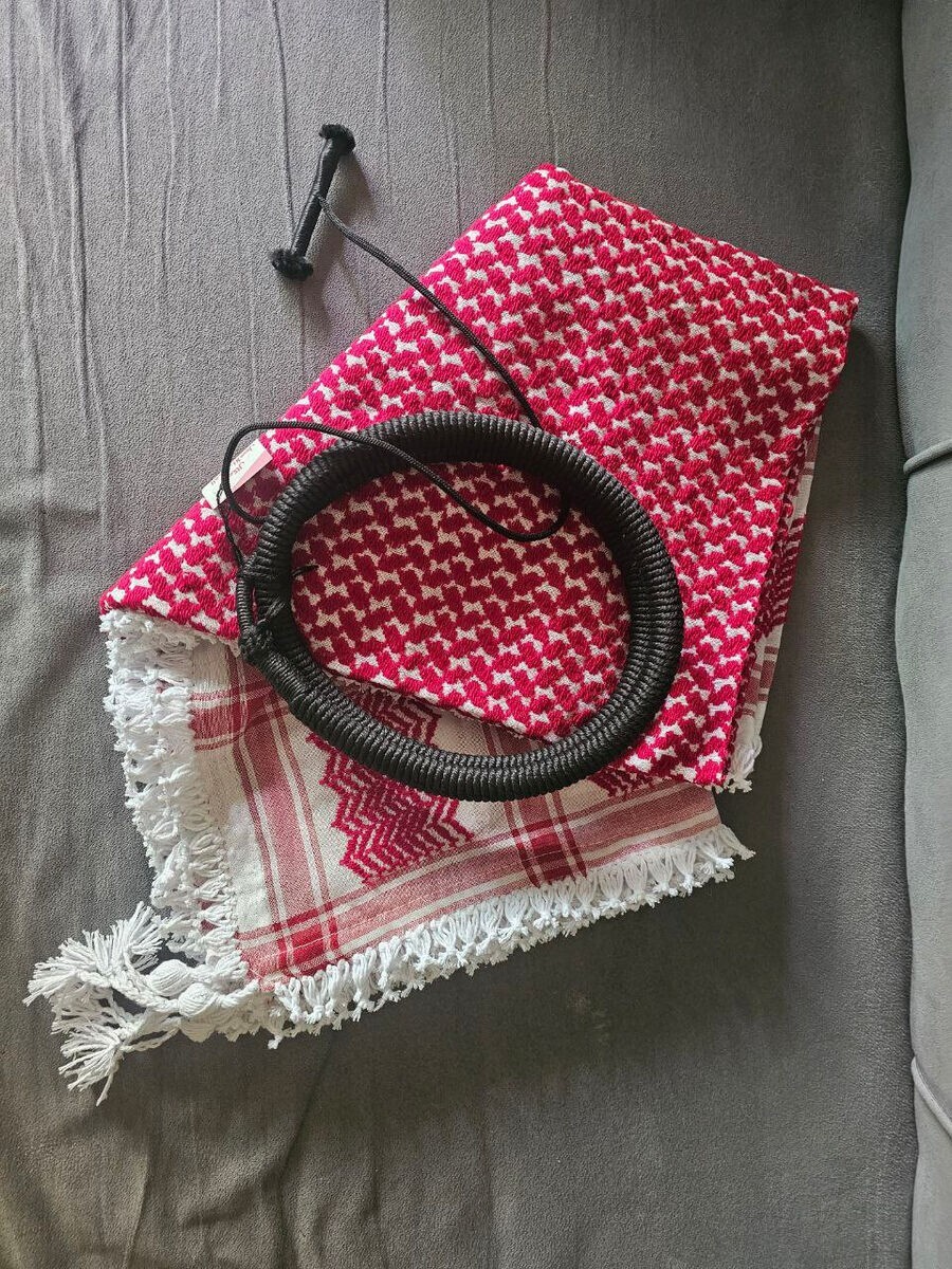 Black Scarf Cord Iqal Egal +and shmagh arbian Headwear Shemag jordan عقال+شماغ