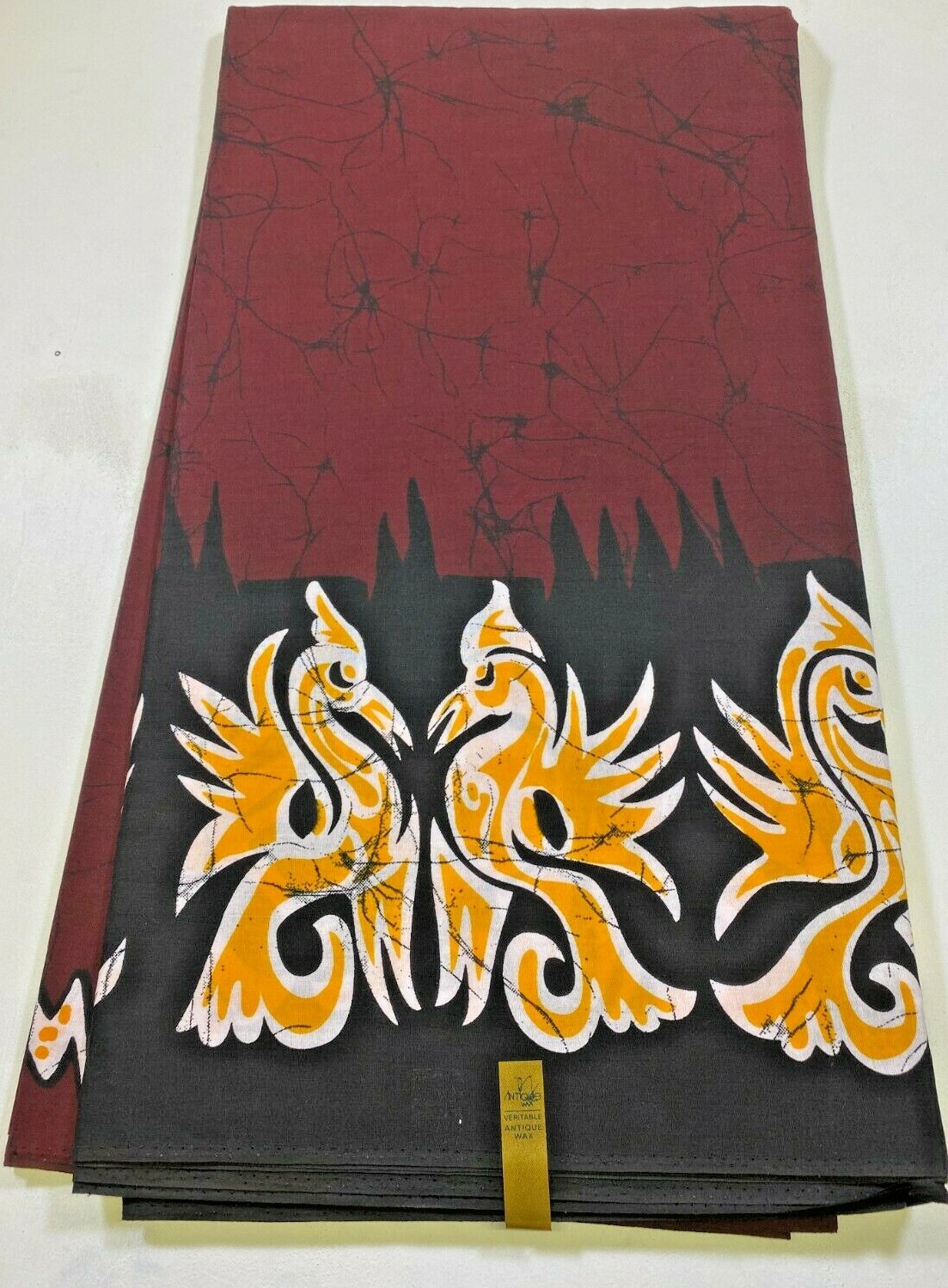 BATIK High Quality African Ankara Wax Print, 100% Cotton, Sell by 6 Yards- Wine
