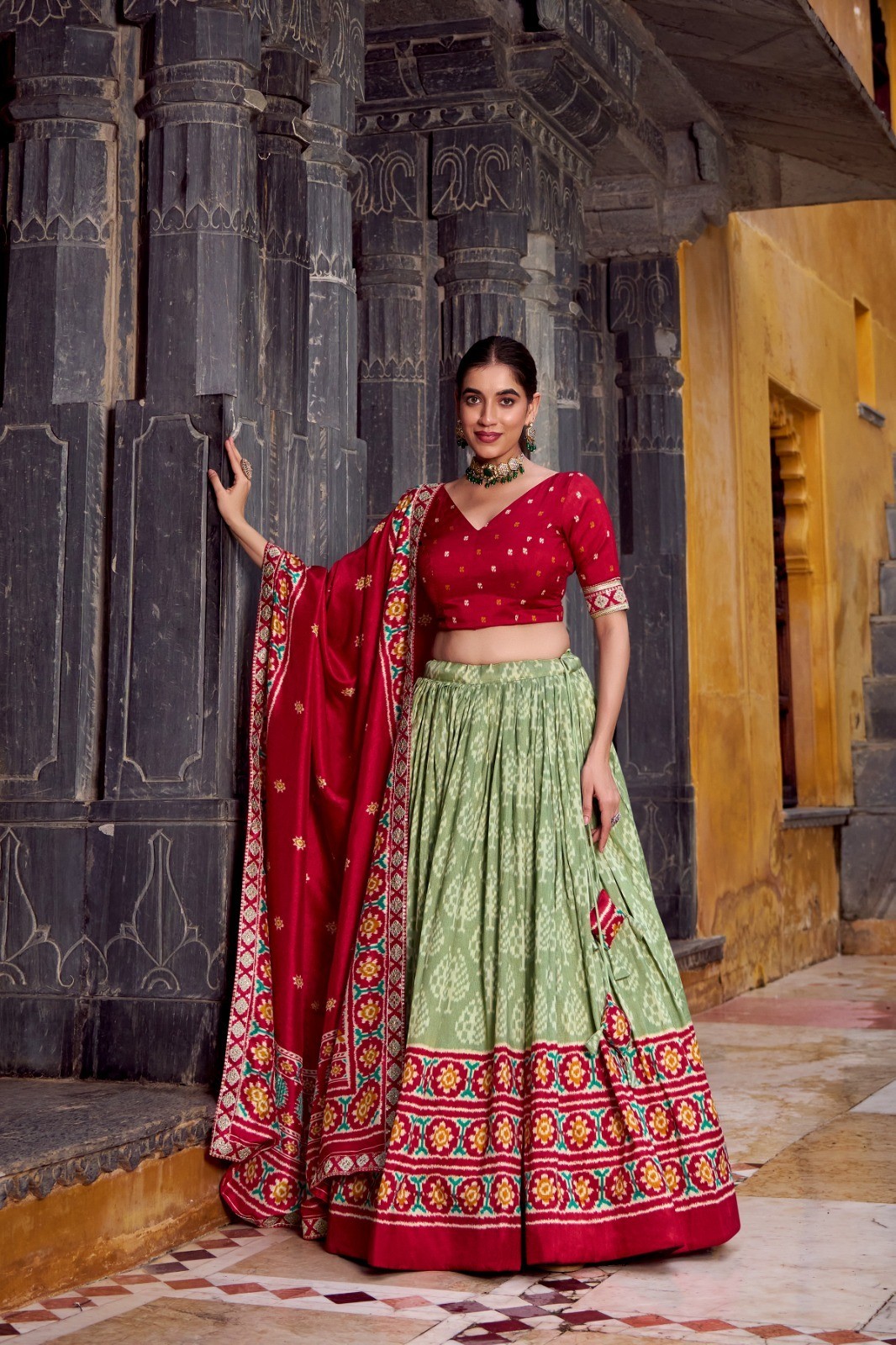 HANDWOVEN TASAR SILK LEHENGA CHOLI DESIGNER ETHNIC WEAR FOR WOMEN