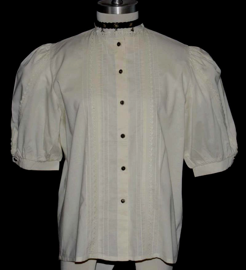 M L B41″ White LACE German COTTON Shirt BLOUSE Top Dress Suit Western Skirt