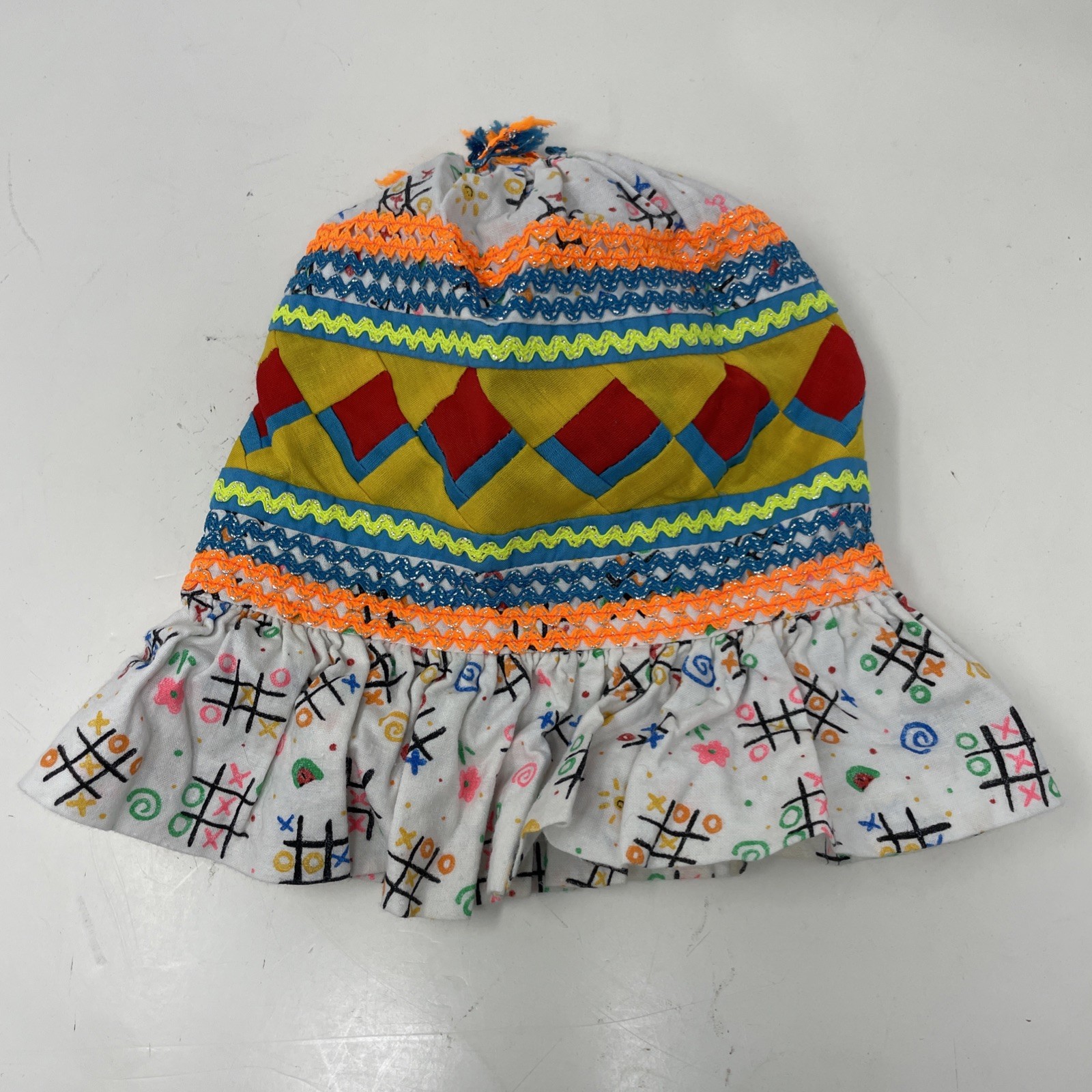 Native American Seminole Miccosukee Patchwork Handmade Tic-tac-toe Child Cap (94