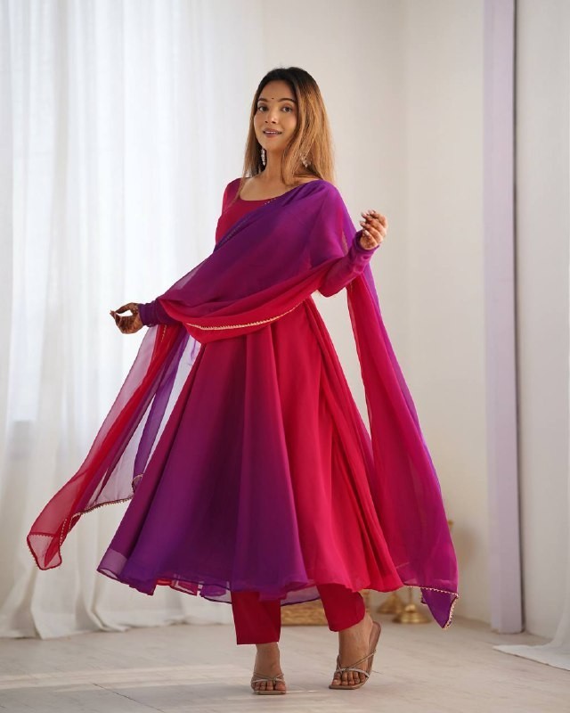 Indian Anarkali suit salwar Kameez readymade Floral dress 3pcs suit for women