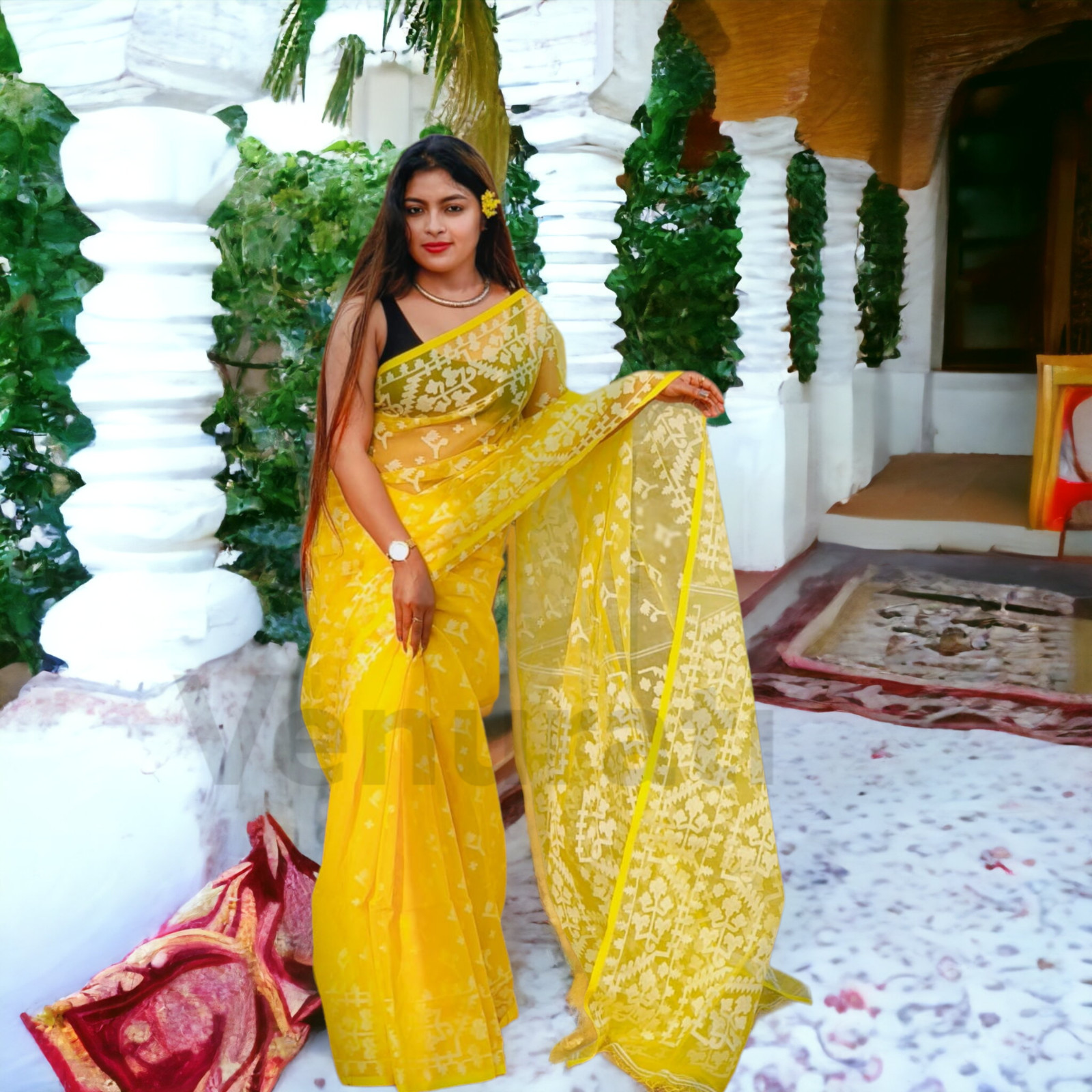 Soft Cotton Jamdani Saree Rich Texture And Work All Over Jamdani Work