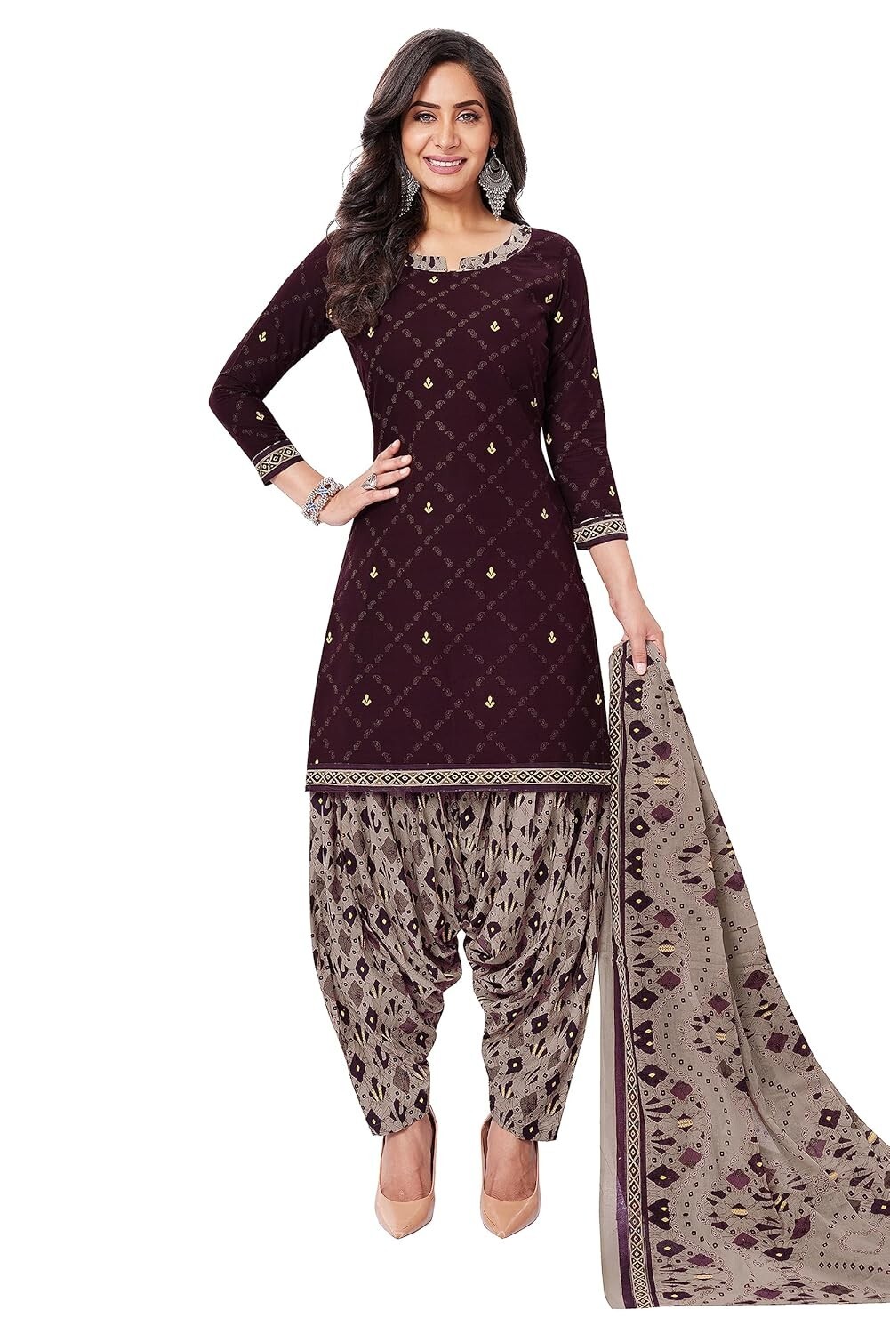 Cotton Printed Readymade Salwar Suit For Women