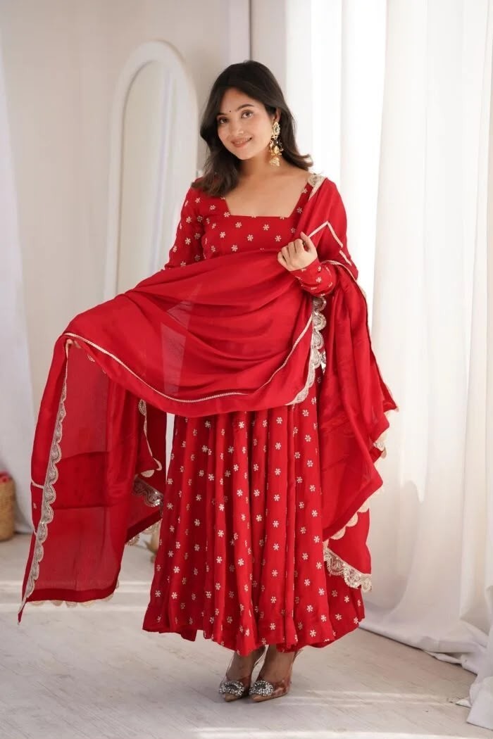 Bollywood Women Anarkali Kurti Dupatta Set Beautiul Party Wea Kurta Gown Dress