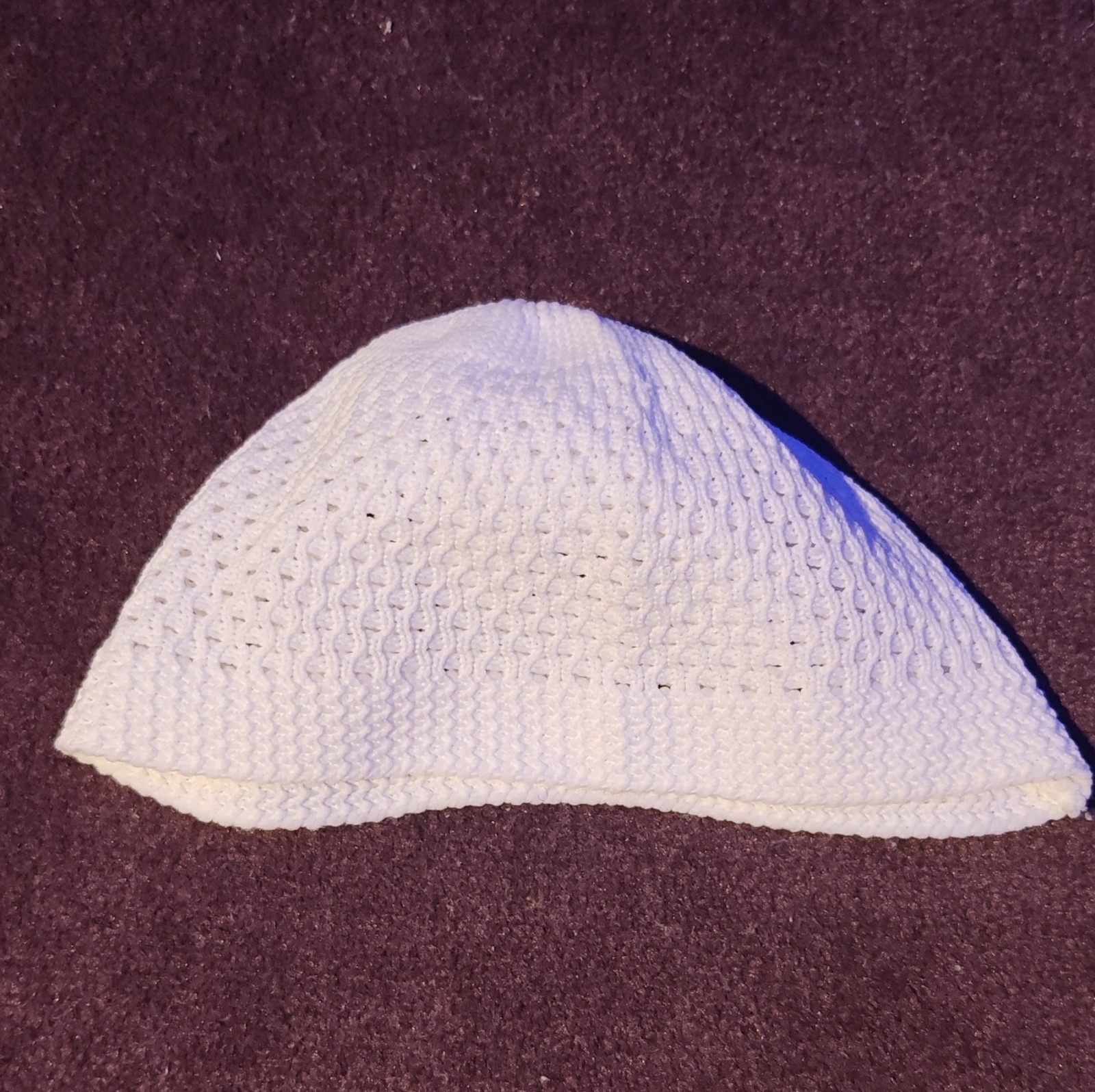 Handmade Cotton Kufi Cap White One Size Men’s Traditional Headwear