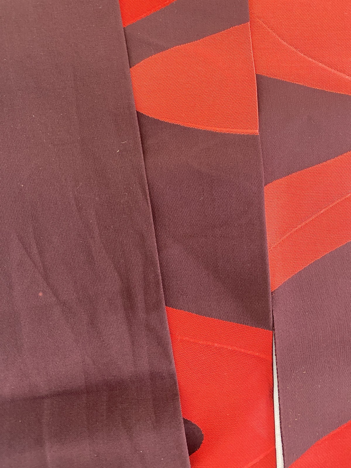 Japanese Vintage Kimono Nagoya Obi Silk Red Traditional Authentic 135 x 12 in