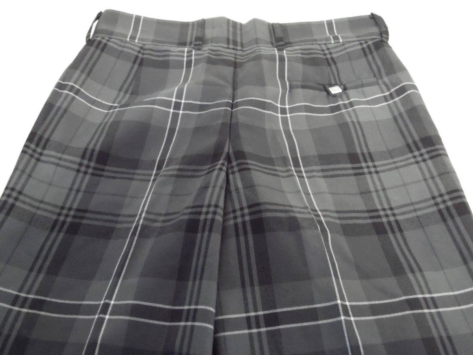 Vintage John Morrison kiltmakers grey tartan plaid pants 32 S