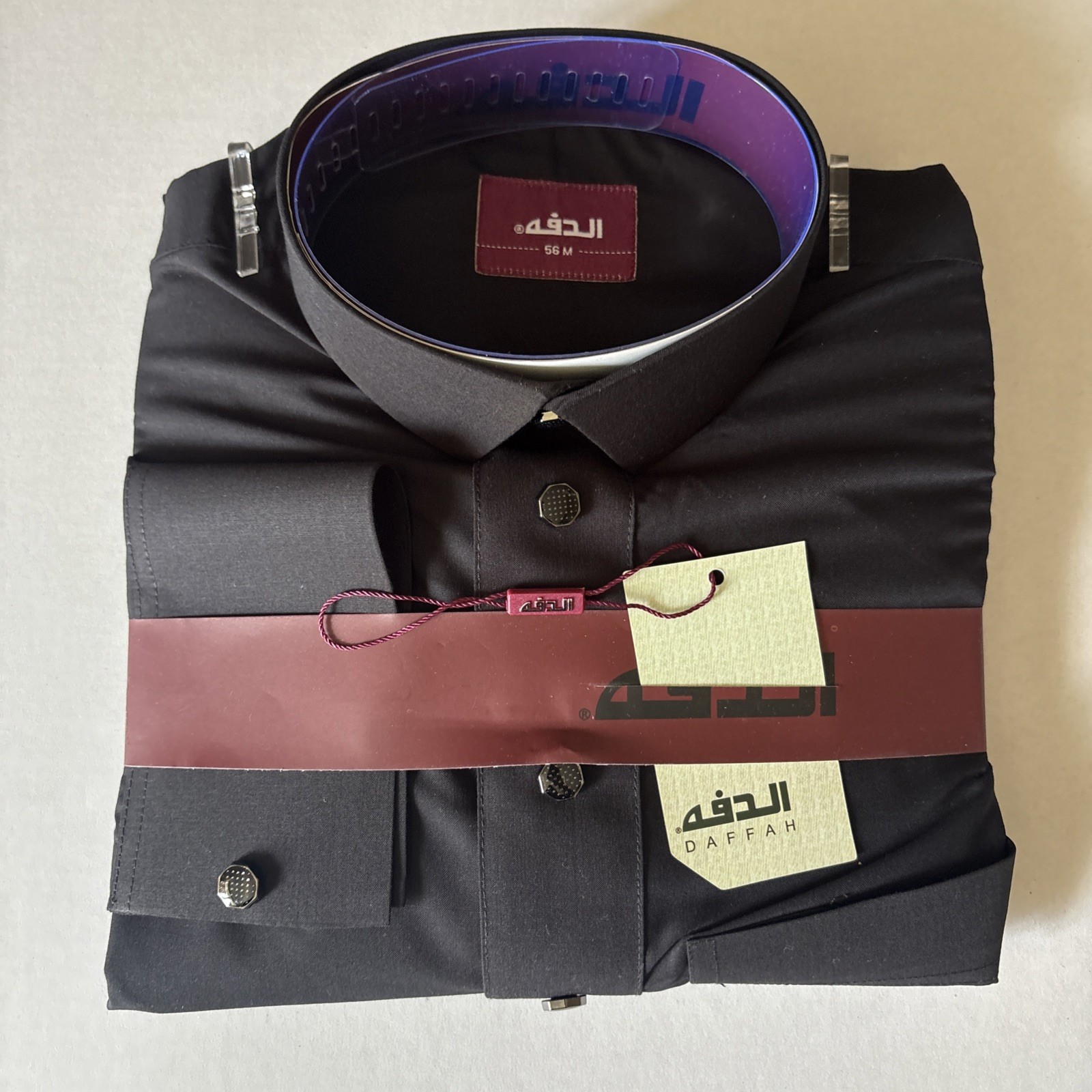 MEN Size 56M DAFFAH High Quality ALL SEASON Thobe CUFF SLEEVE SHIRT COLAR