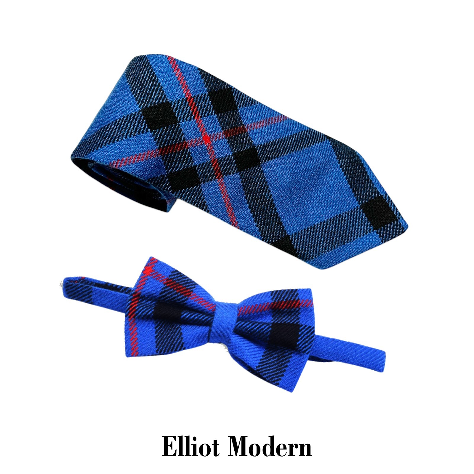 Men’s Scottish Elliot Modern Tartan Bow And Tie Formal Bow Tie For Wedding