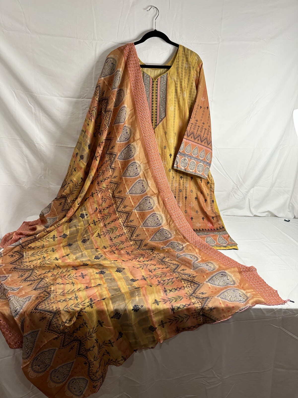Pakistani Lawn Printed Kameez shalwar with lawn embroidery dupatta 5XL bust 56