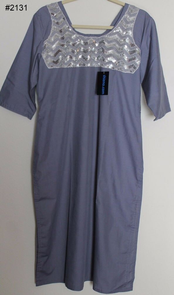 Churidar Suit 2131 Gray Cotton Large Size