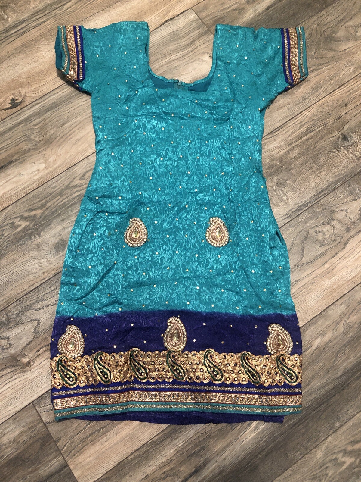 New Beautiful Indian Pakistani Colorful Dress Amazing Detail Jewels