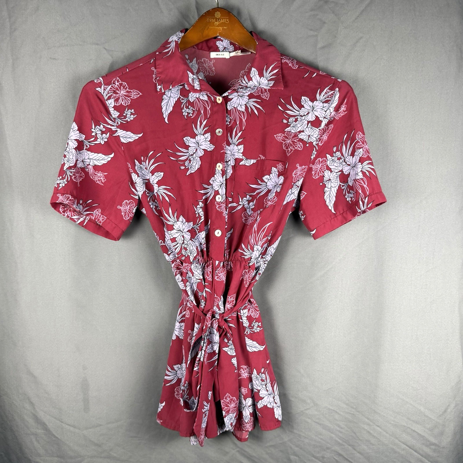 Kimchi Blue Ruffle Dreams Kimono XS Small Belted Robe Attractive Hibiscus AOP