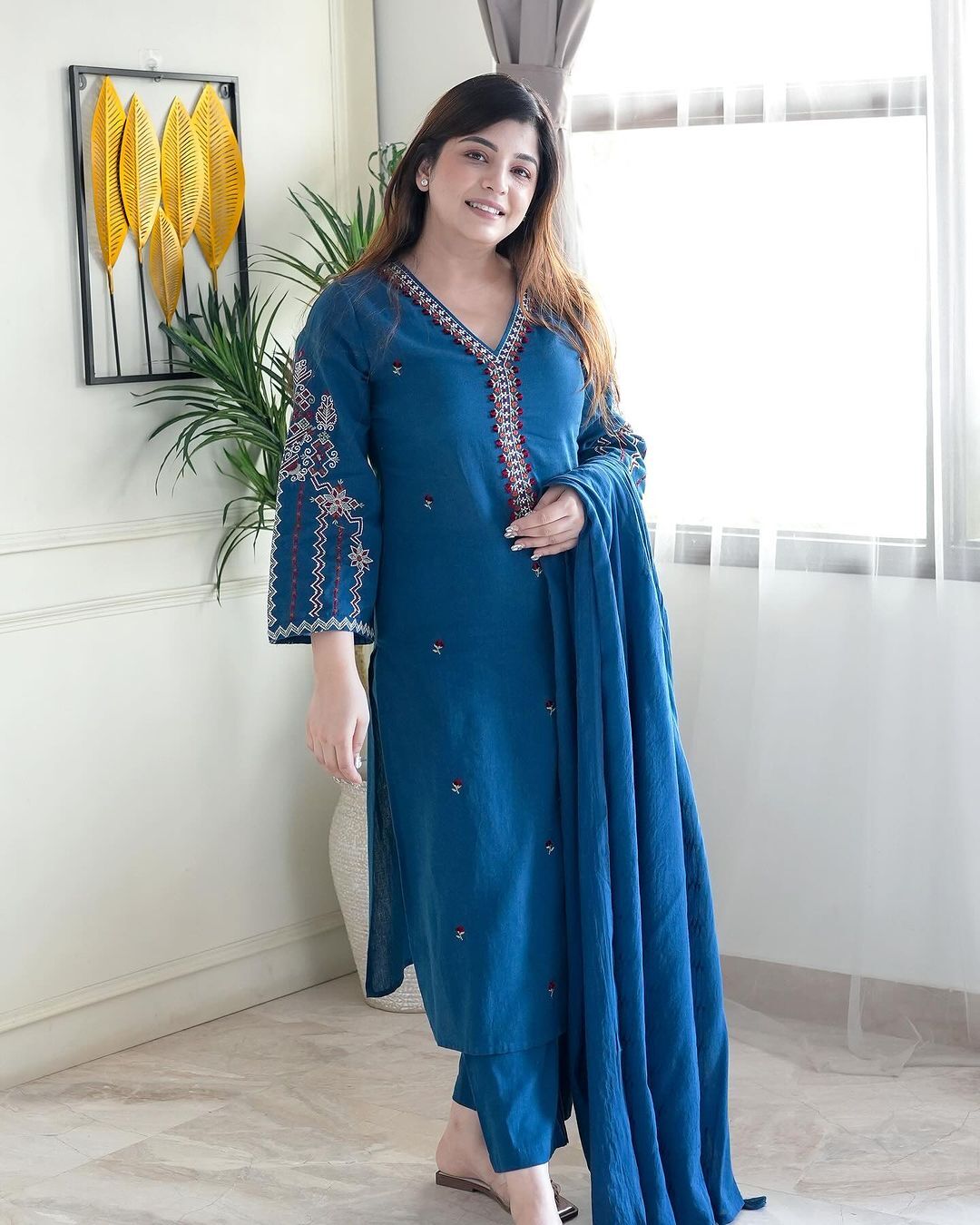 Fully Readymade Kurta Palazzo Dupatta Set Indian Designer Salwar Kameez Festival