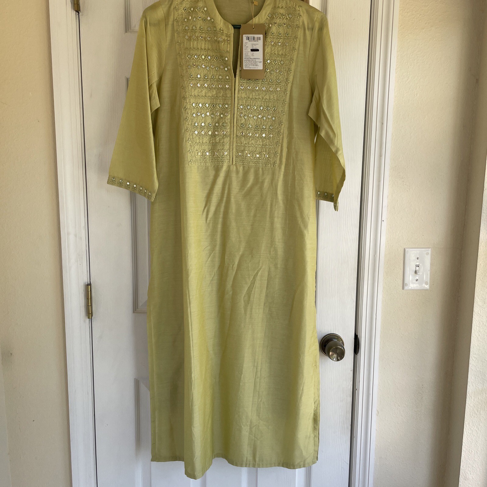 Women’s Cotton Straight Kurta Ethnic Tunic Long Top EmbroidDress And Churidar