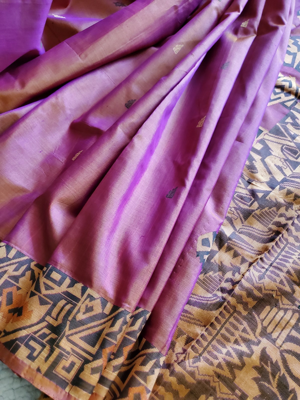 Women Pure Silk Valkalam Saree Threadwork No Zari Vintage Designer Handloom