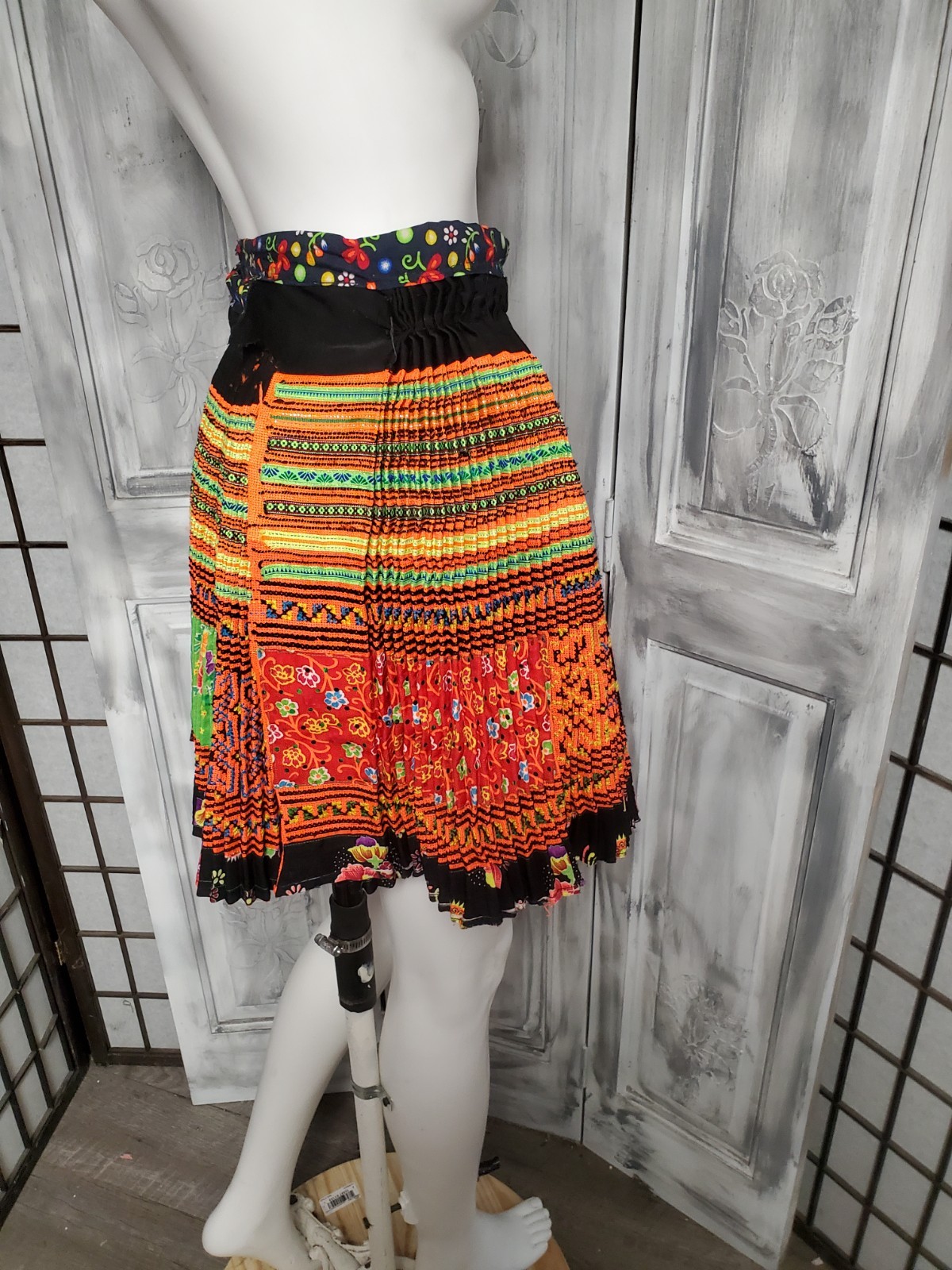 Traditional Pollera Cuzco Peru Huayno Skirt Dancing Costume Handmade 1 Sz Tribal