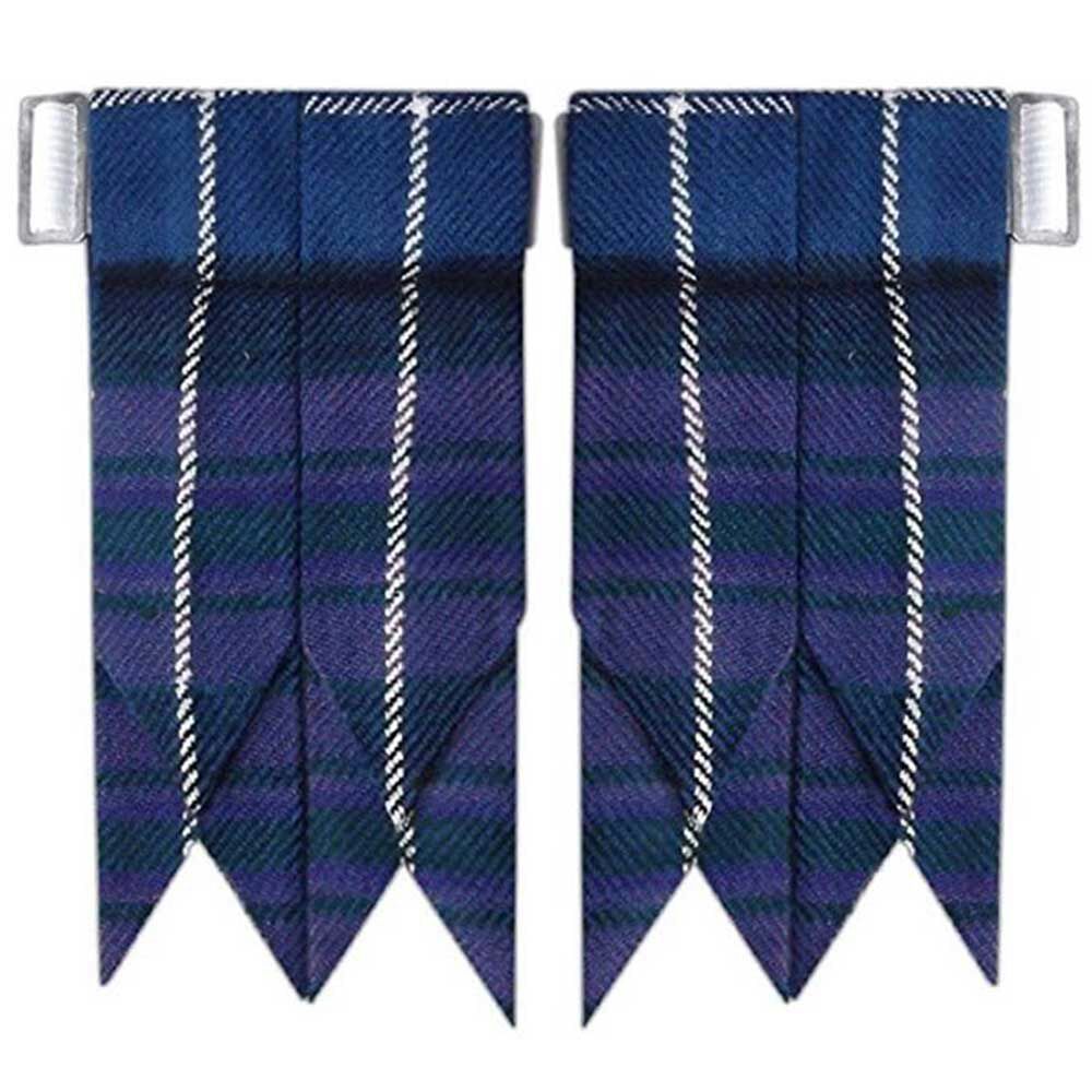 Pride of Scotland Tartan Kilt Flashes with Heavy Buckle/Kilt Hose Sock Flashes