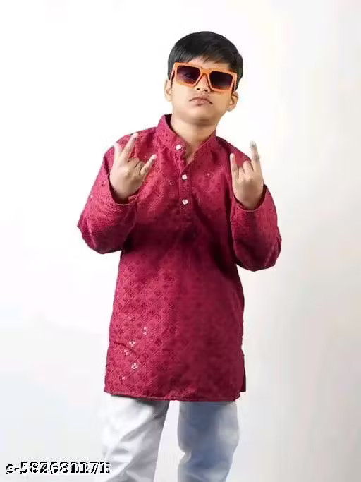 BOYS ETHNIC KURTA & PYJAMA SET Ready To Wear kurta set Without Dupatta