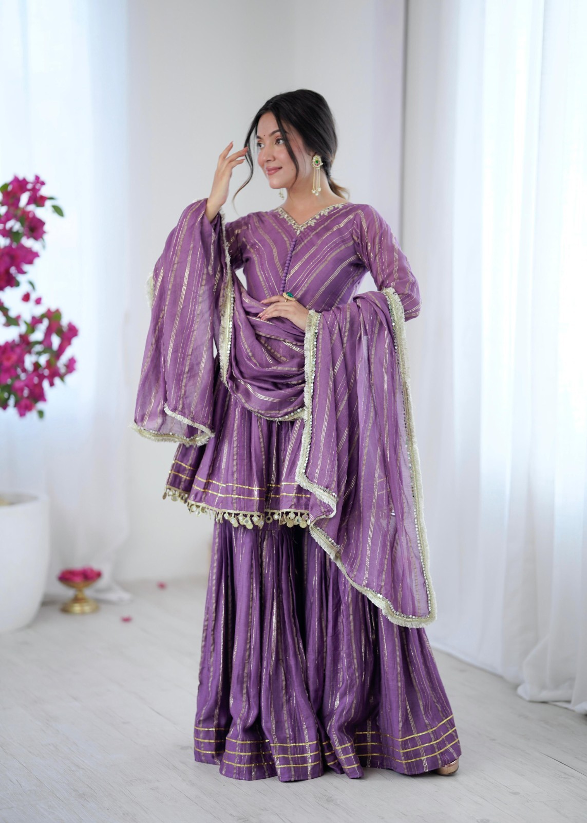 READYMADE WOMEN SHARARA PLAZZO KURTI PLAZZO INDIAN SALWAR KAMEEZ SUIT DESIGNER