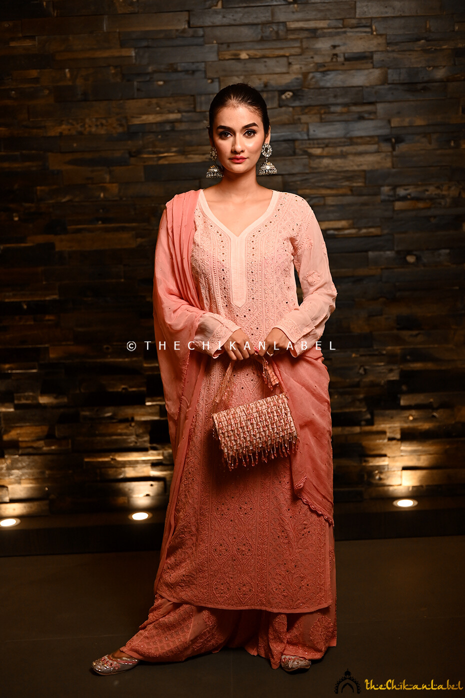 Ombre Foundation Sitara Viscose Handmade Chikankari Kurta Set Lucknow Chikankari