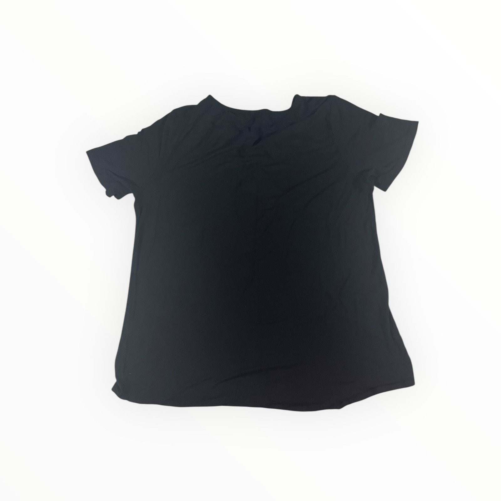 NILOUFO Black Short Sleeve V-Neck Button Henley T-Shirt XX-Large