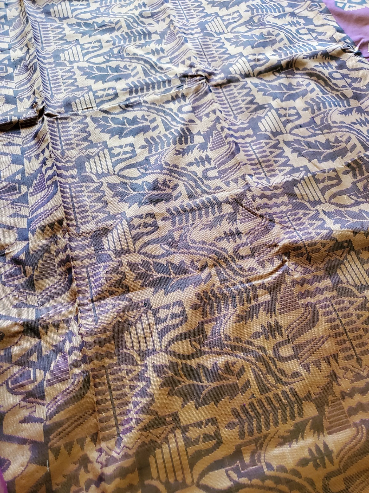 Women Pure Silk Valkalam Saree Threadwork No Zari Vintage Designer Handloom