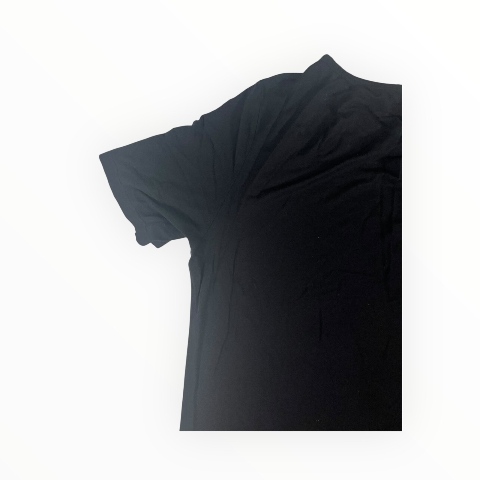 NILOUFO Black Short Sleeve V-Neck Button Henley T-Shirt XX-Large