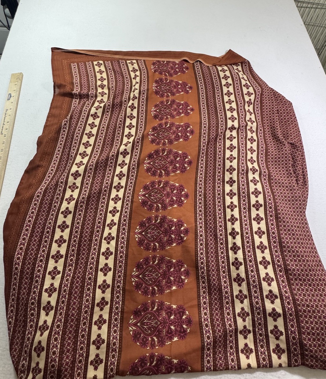 6 Yard Saree Brown Orange Red Sari Border Blouse Sharda Silk Mills Sunshine