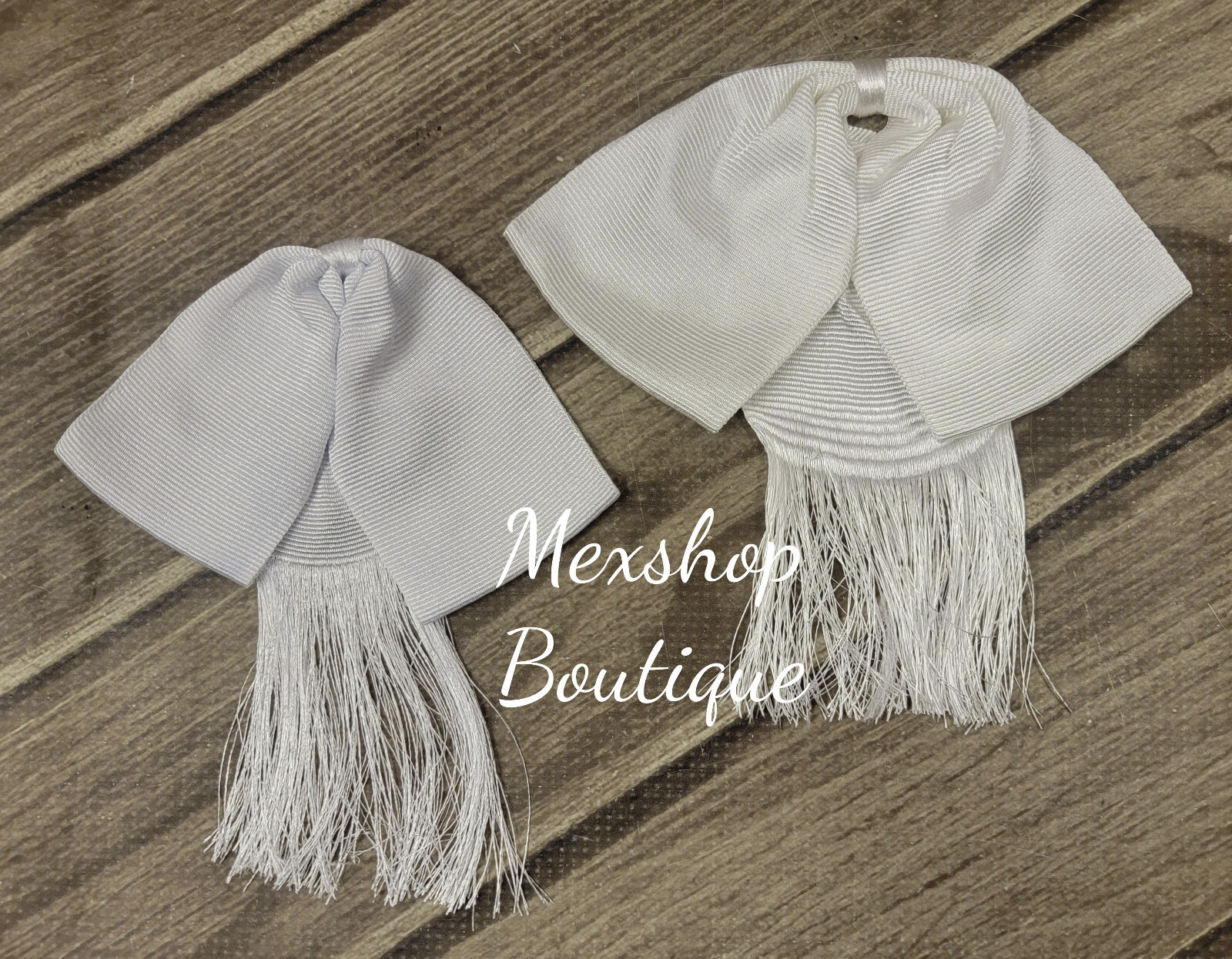 Economic Charro Mexican Bow Tie Handmade for Mexican Tailors, Color White
