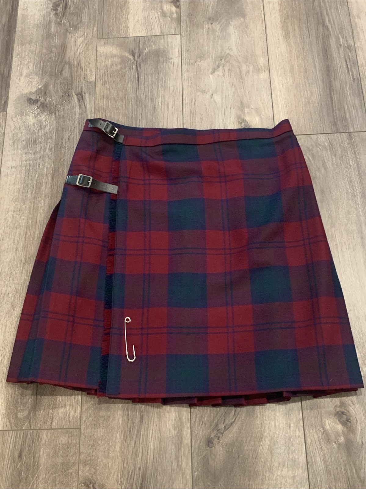 Hector Russell Kiltmaker Group Scottish Adjustable Maroon Wool Tartan Kilt