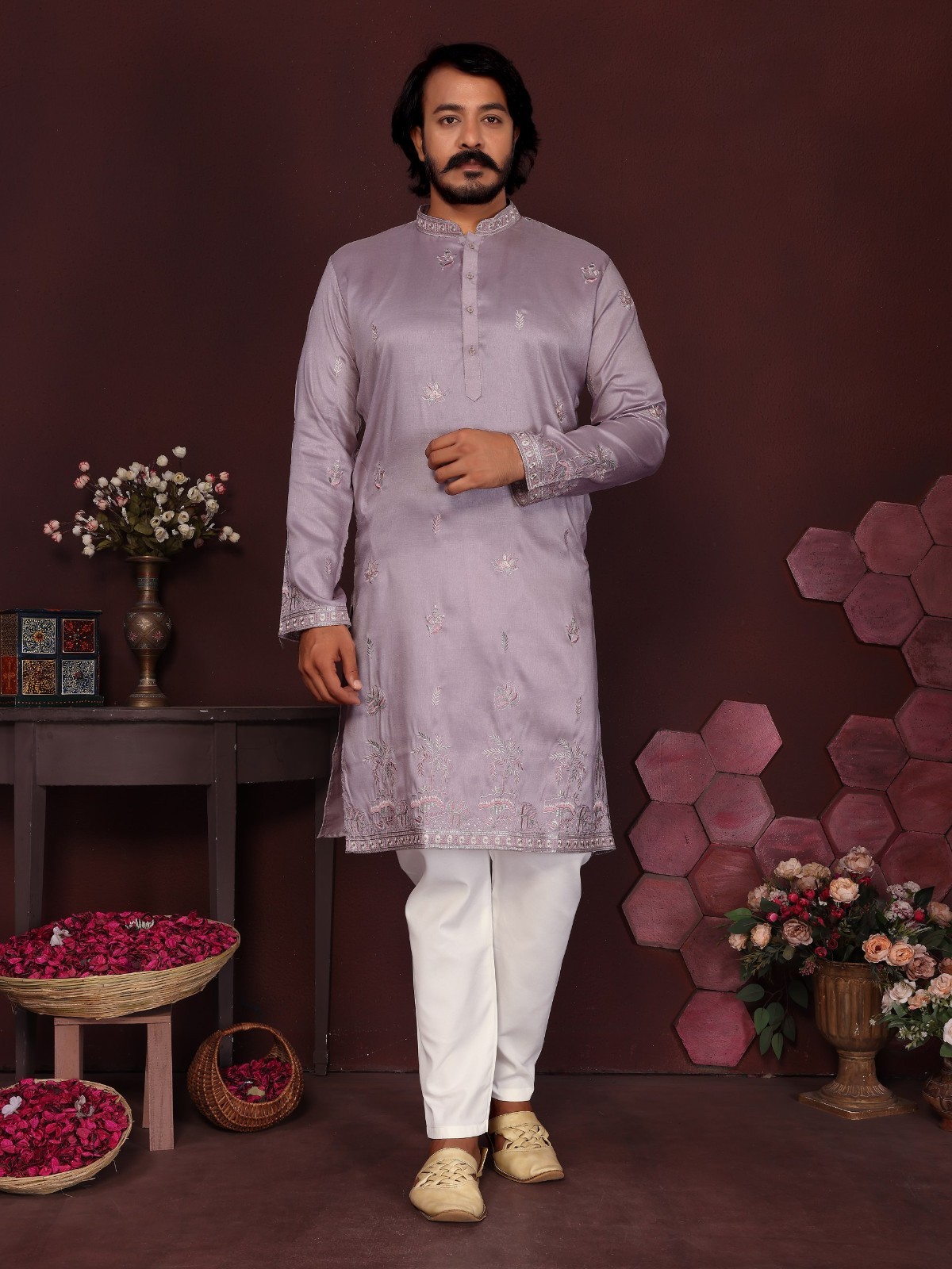 Men’s Indian Kurta Set | Readymade Raymond Cotton Suit | Elegant Festive Outfit